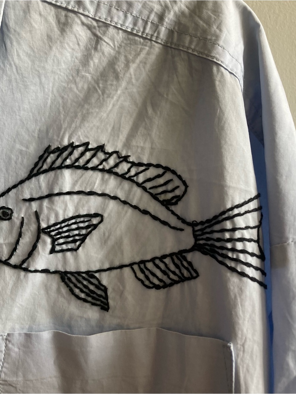 Embroidered oversized button down - Picture 4 of 6